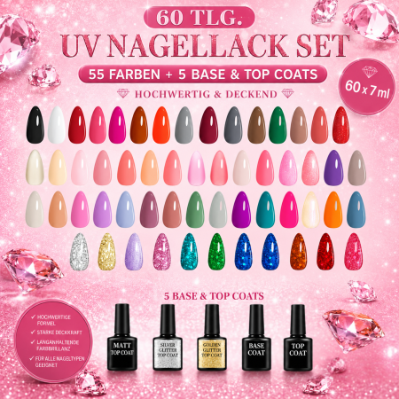 60 pcs UV Polish Gel Nail Set
